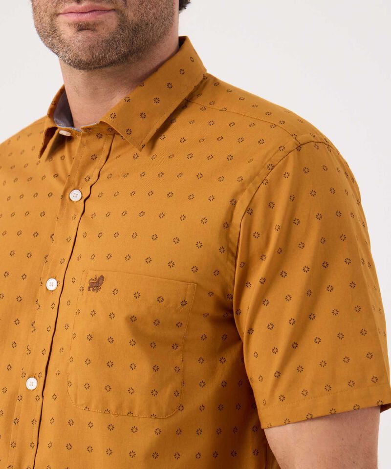 Camisa Manga Corta En Miniprints Con Bolsillo